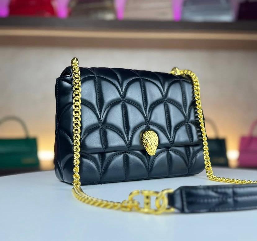 Black Bvlgari Serpenti Quilted Leather Shoulder Bag
