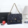 Black Chanel Quilted Leather Flap Shoulder Bag with Dual Front Pockets