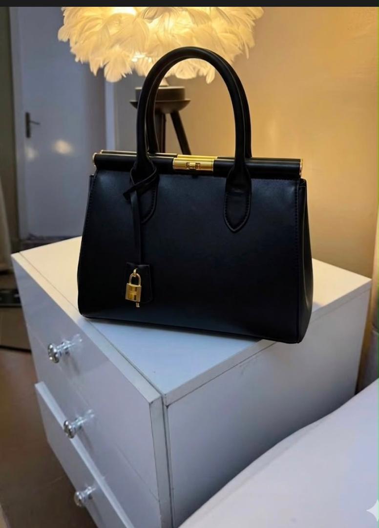 Black Dolce & Gabbana Dolce Box Leather Top Handle Bag