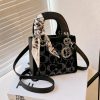 Black Lady Dior Embellished Canvas Handbag