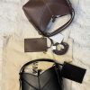 Black Zara Geometric Contrast Stitch Bucket Bag