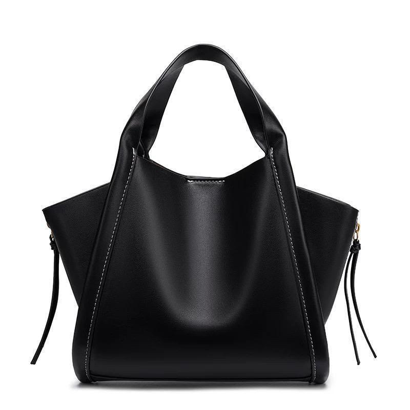 Black Zara Minimalist Winged Tote Bag