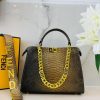 Bronze Gradient Fendii Peekaboo Python-Embossed Leather Top Handle Bag