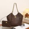 Brown Chanel Quilted Caviar Leather Tote Bag