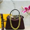 Brown Fendi Leather Shoulder Bag Black Gold Hardware