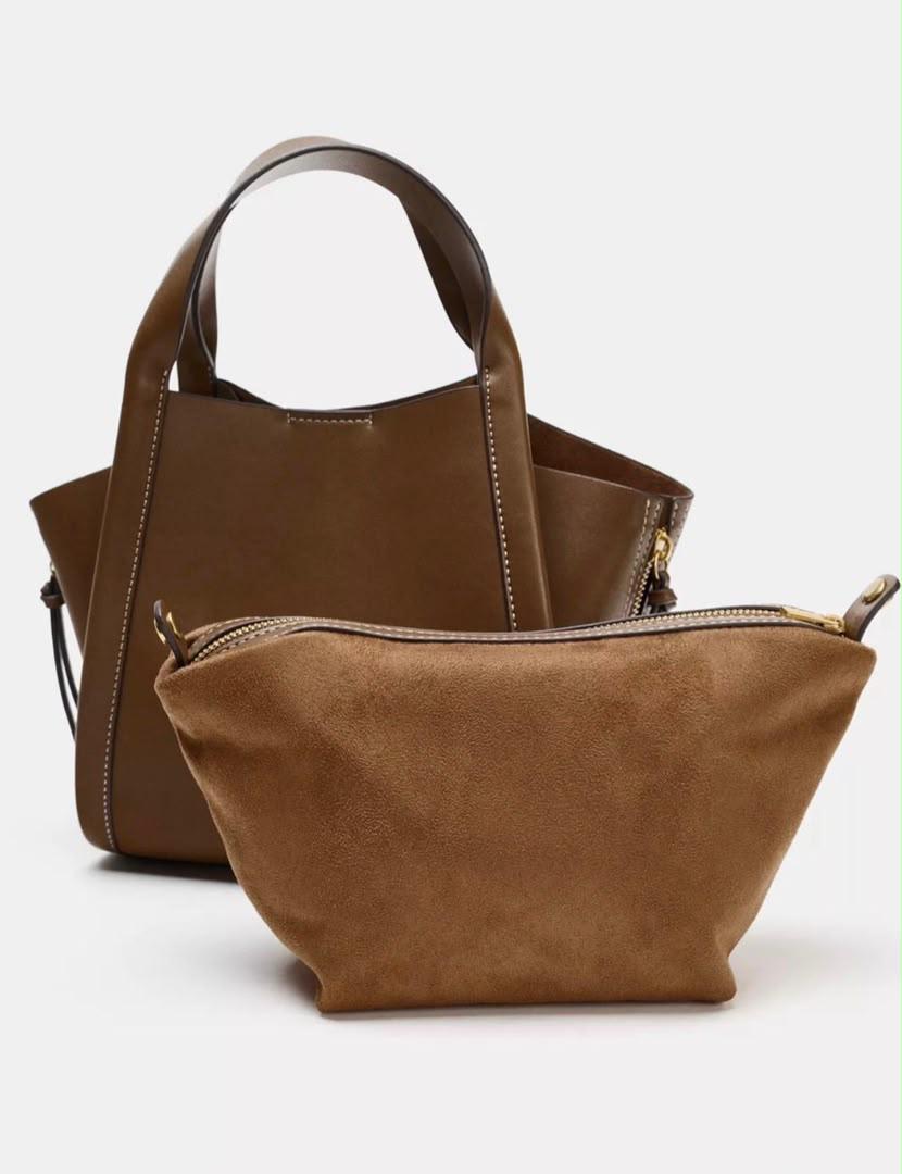 Brown Zaraa Minimalist Winged Tote Bag - Image 2