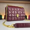 Burgundy Bvlgari Serpenti Quilted Leather Shoulder Bag