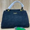 Dark Blue  Pradaa Matte Leather Top Handle Satchel Bag