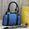 Fendii Boston Blue Mix FF Monogram Fabric Bowling Bag