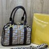 Fendi Boston Brown FF Monogram Fabric Bowling Bag
