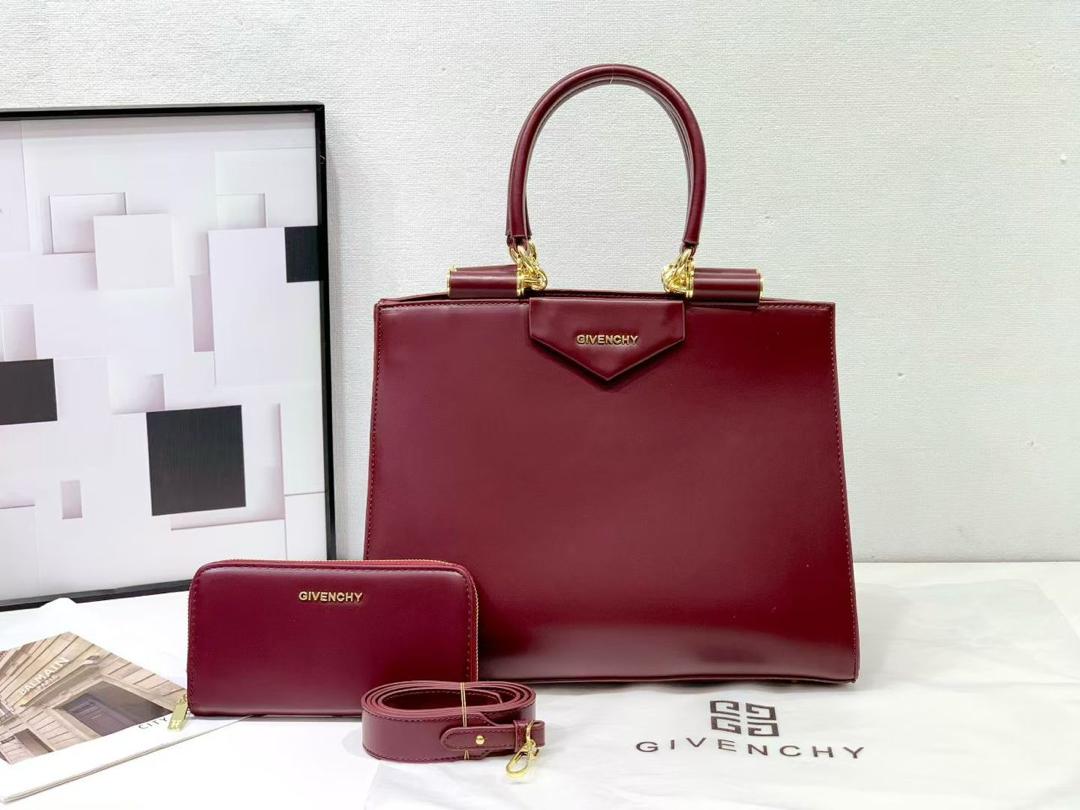 Givenchy Antigona Burgundy Leather Tote Bag
