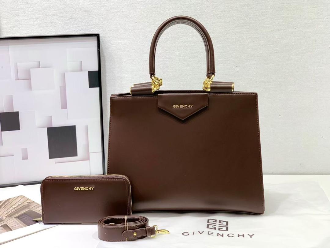 Givenchy Antigona Dark Brown Leather Tote Bag