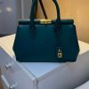 Green Dolcee & Gabbana Dolce Box Leather Top Handle Bag