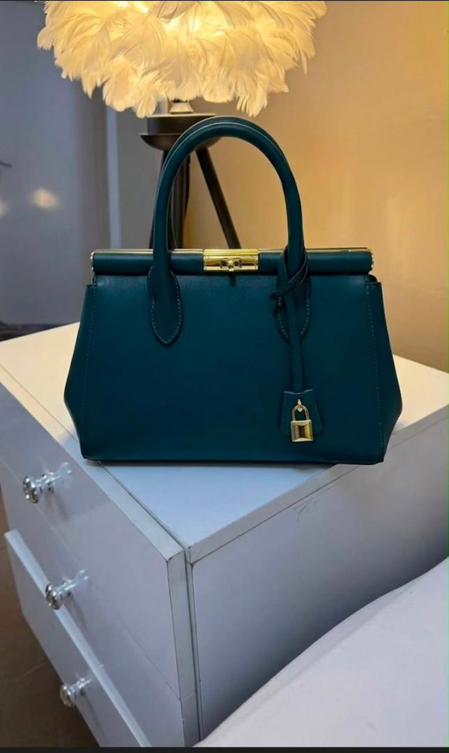 Green Dolcee & Gabbana Dolce Box Leather Top Handle Bag