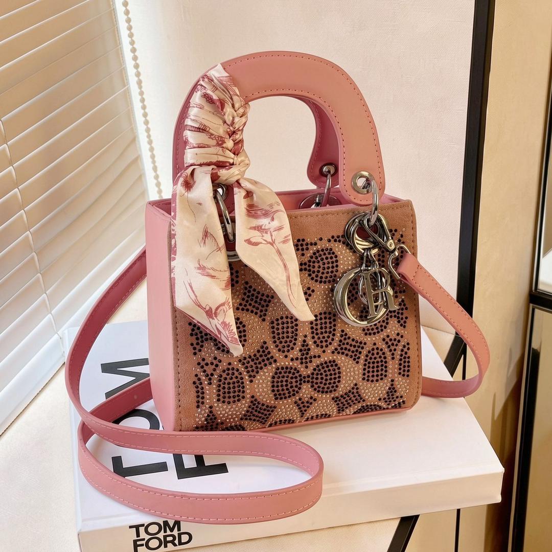 Pink Lady Dior Embellished Canvas Handbag