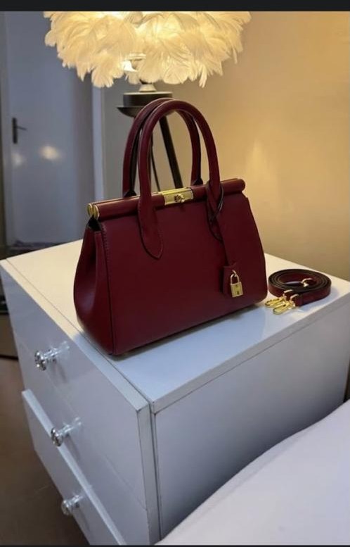 Red Dolce & Gabbana Dolce Box Leather Top Handle Bag