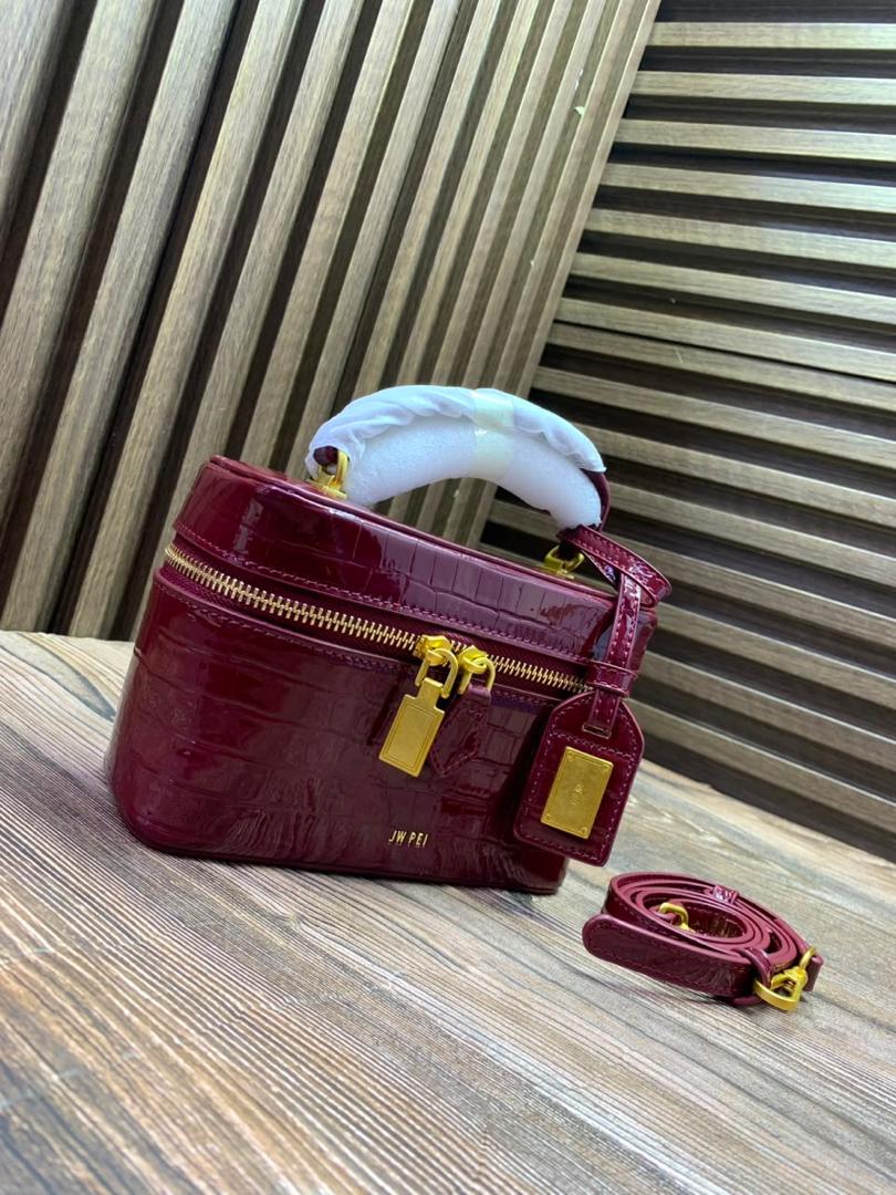 Red JW PEI Woven Vanity Case Bag