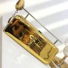 Rose Handle Gold luxury Patent Clutch Bag