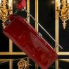 Rose Handle Red luxury Patent Clutchh Bag