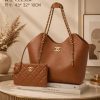 Tan Chanell Quilted Caviar Leather Tote Bag