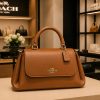 Tan Coach Leather Top Handle Satchel Bag